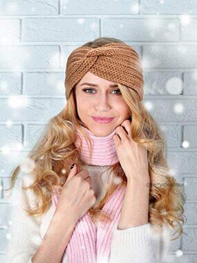 4Pc Winter Knit Headbands Elastic Warm Ear Muff Head Wrap Set